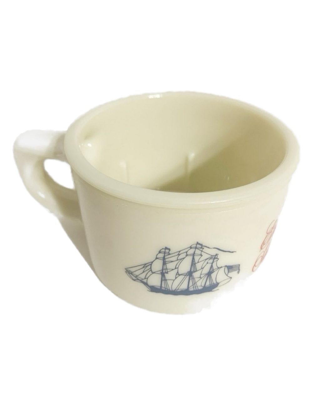 Vintage Old Spice Shulton Shaving Cream Mug Cup Ship Grand Turk 1876 🔴⚪️🔵